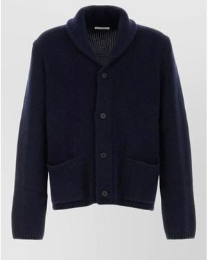 The Row Cashmere Cotton Shawl Collar Cardigan - Blue