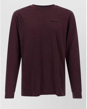 Patagonia Logo Print Long Sleeve T-Shirt - Purple