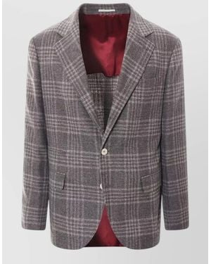 Brunello Cucinelli Cashmere Silk Wool Blazer - Gray