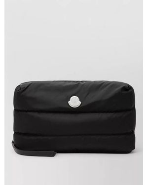 Moncler Caradoc Quilted Beauty Wrist Clutch Bag - Black