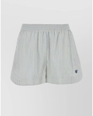 Stella McCartney Embroidered Silk Knee-Length Shorts - Grey