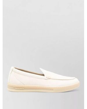 Woolrich Double U Leather Slip On Trainers - Natural