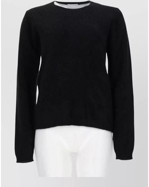P.A.R.O.S.H. Raccoon Fur Top Long Sleeves - Black