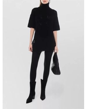Ermanno Scervino Short-Sleeve Knitted Top - Black