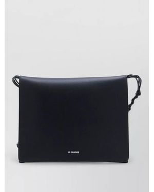 Jil Sander Calf Leather Shoulder Bag - Blue