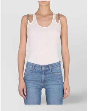 Stella McCartney Chain Strap Scoop Neck Sleeveless Top - Blue