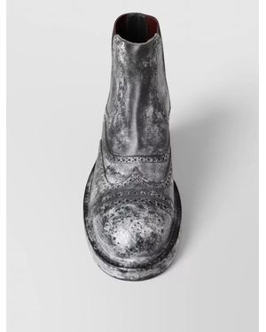Dolce & Gabbana Leather Brogue Chelsea Boots - Grey