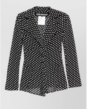 Junya Watanabe Fitted Blazer Polka Dot Lapel Collar - Black