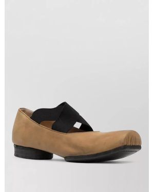 Uma Wang Leather Square-Toe Ballerina Shoes - Brown