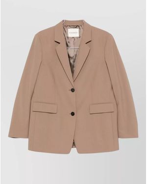 Closed Wool Blend Double Breasted Tailored Jacket - Natural