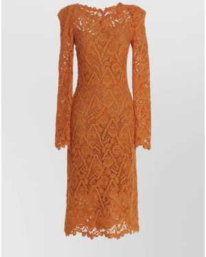 Ermanno Scervino Macramé Lace Mini Dress - Orange
