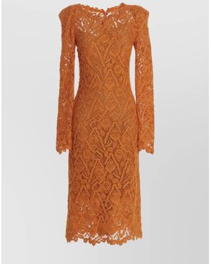 Ermanno Scervino Macramé Lace Mini Dress - Orange