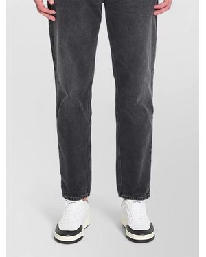 Saint Laurent Denim Mid-Rise Straight-Leg Jeans - Grey