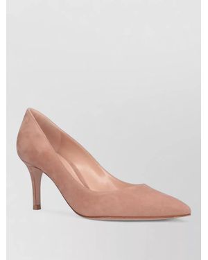 Gianvito Rossi Pointed Toe Stiletto Heel Suede Pumps - Pink