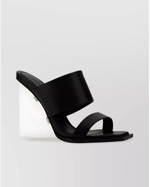 McQueen Leather Mules - Black