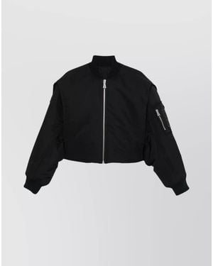 Jean Paul Gaultier Cropped Bomber Jacket - Black