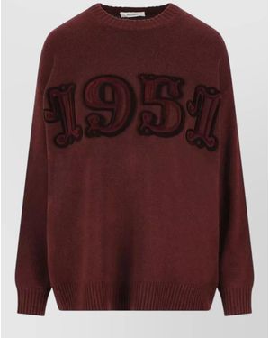 Max Mara Wool Blend Fido Crew Neck Sweater - Purple