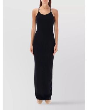 ÉTERNE Ribbed Sleeveless Tank Maxi Dress - Black