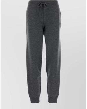 Loulou de Saison Hespero Cashmere Joggers Elastic Waistband Cuffs - Grey