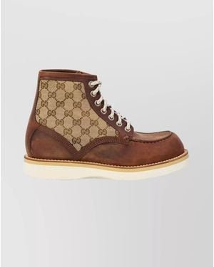 Gucci Leather Ankle Boots - Brown