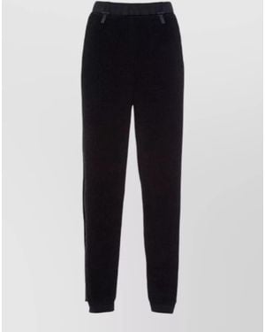 Prada Trousers Ribbed Cuffs And Side Stripes - Blue