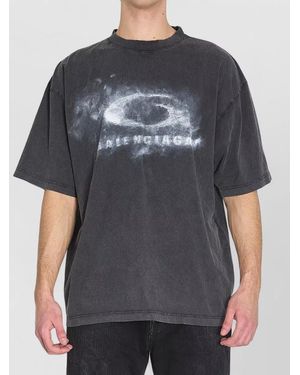 Balenciaga Graphite Cotton Oversize T-Shirt - Grey