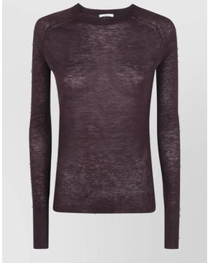 JOSEPH Cashmere Round-Neck Sweatshirt - Purple