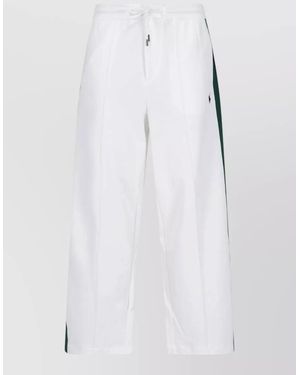 Polo Ralph Lauren Straight Leg Trousers Back Pocket Side Stripes - White