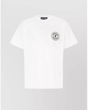 Versace Jeans Couture Crew Neck T-Shirt With Short Sleeves - White