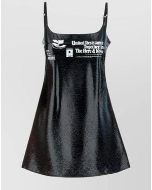 Courreges Stretch Vinyl Mini Dress - Black