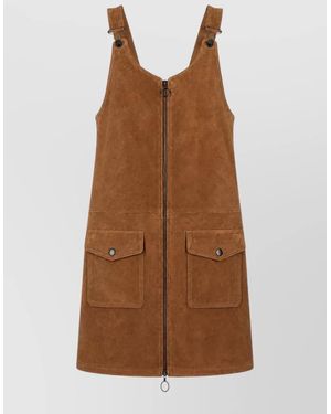 LA ROSE Leather Mini Dress - Brown