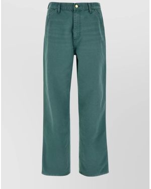 Carhartt Organic Cotton Wide-Leg Straight-Leg Trousers - Green
