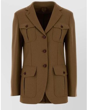 Max Mara Wool Locusta Double Breasted Tailored Blazer - Green
