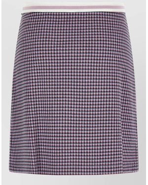 Marni Houndstooth Pleated Skirt - Purple