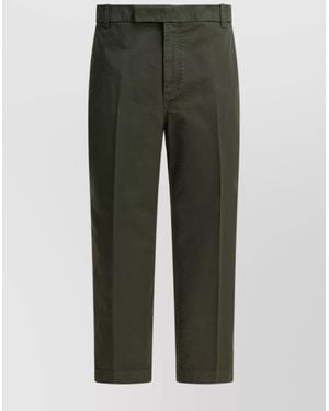 Thom Browne Cotton Mid-Rise Tapered Pants - Green