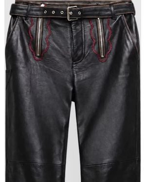 Marni Leather Straight-Leg Pants - Black