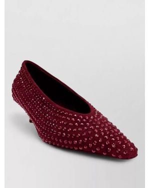 LA ROSE Crystal-Embellished Pumps - Red