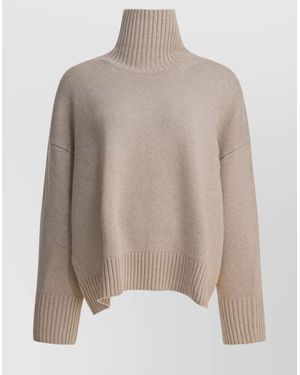 Soeur Merino Wool Ribbed Turtleneck Sweater - Multicolor