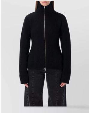 Maison Margiela Tailored High Neck Knitwear Top - Blue