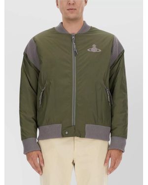 Vivienne Westwood Logo Embroidered Bomber Jacket - Green