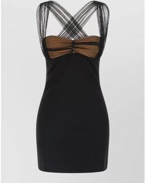 Nensi Dojaka Draped Padded Cup Mini Dress - Black
