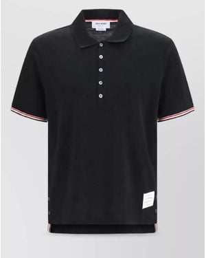Thom Browne Cotton Polo Shirt - Black