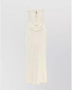 ROTATE BIRGER CHRISTENSEN Corsage Midi Dress Cowl Neckline Straps - White