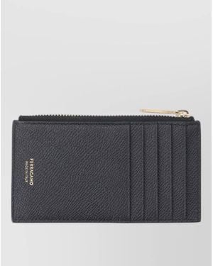 Ferragamo Leather Cardholder - Grey