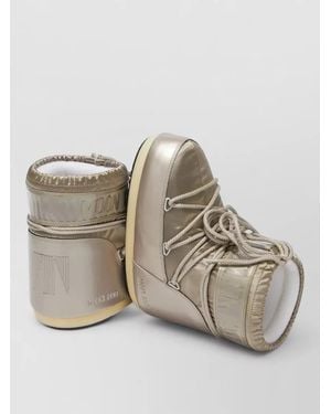 Moon Boot Icon Low Ankle Boots Metallic Finish - Natural