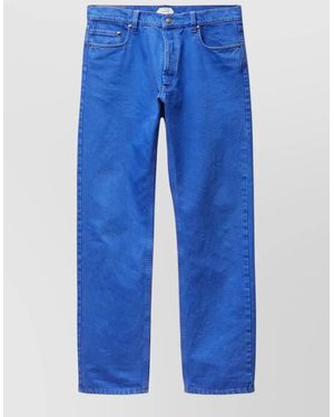 Versace Straight Leg Denim Trousers Five Pocket Design - Blue