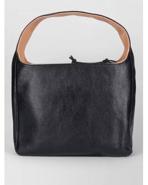 Our Legacy Textured Leather Shoulder Bag Top Handle - Black