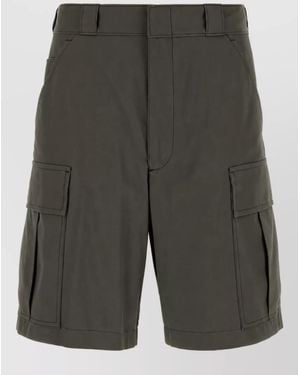 Prada Cotton Cargo Bermuda Shorts - Gray