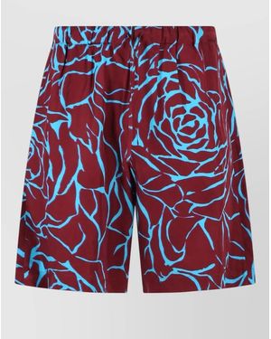 Dries Van Noten Piperi Bermuda Shorts Viscose Twill Beach - Red