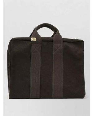 Visvim Canvas Plura Medium Briefcase Top Handles - Black